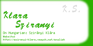 klara sziranyi business card