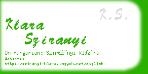 klara sziranyi business card